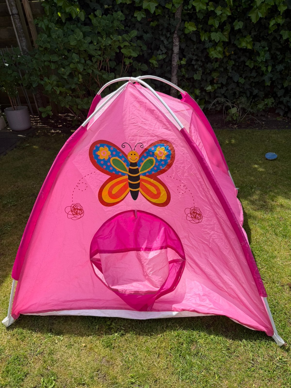 Roze speeltentje met vlinderopdruk zomer tentje, Kinderen en Baby's, Ophalen of Verzenden, Zo goed als nieuw