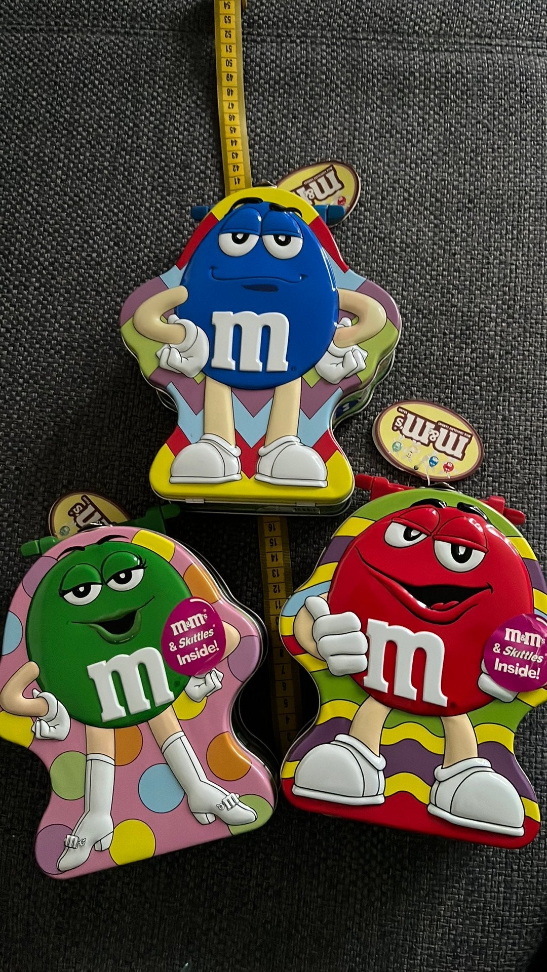M&M ‘s metalen pasen lunchboxen 3 stuks 2004, Ophalen of Verzenden, Zo goed als nieuw, Overige