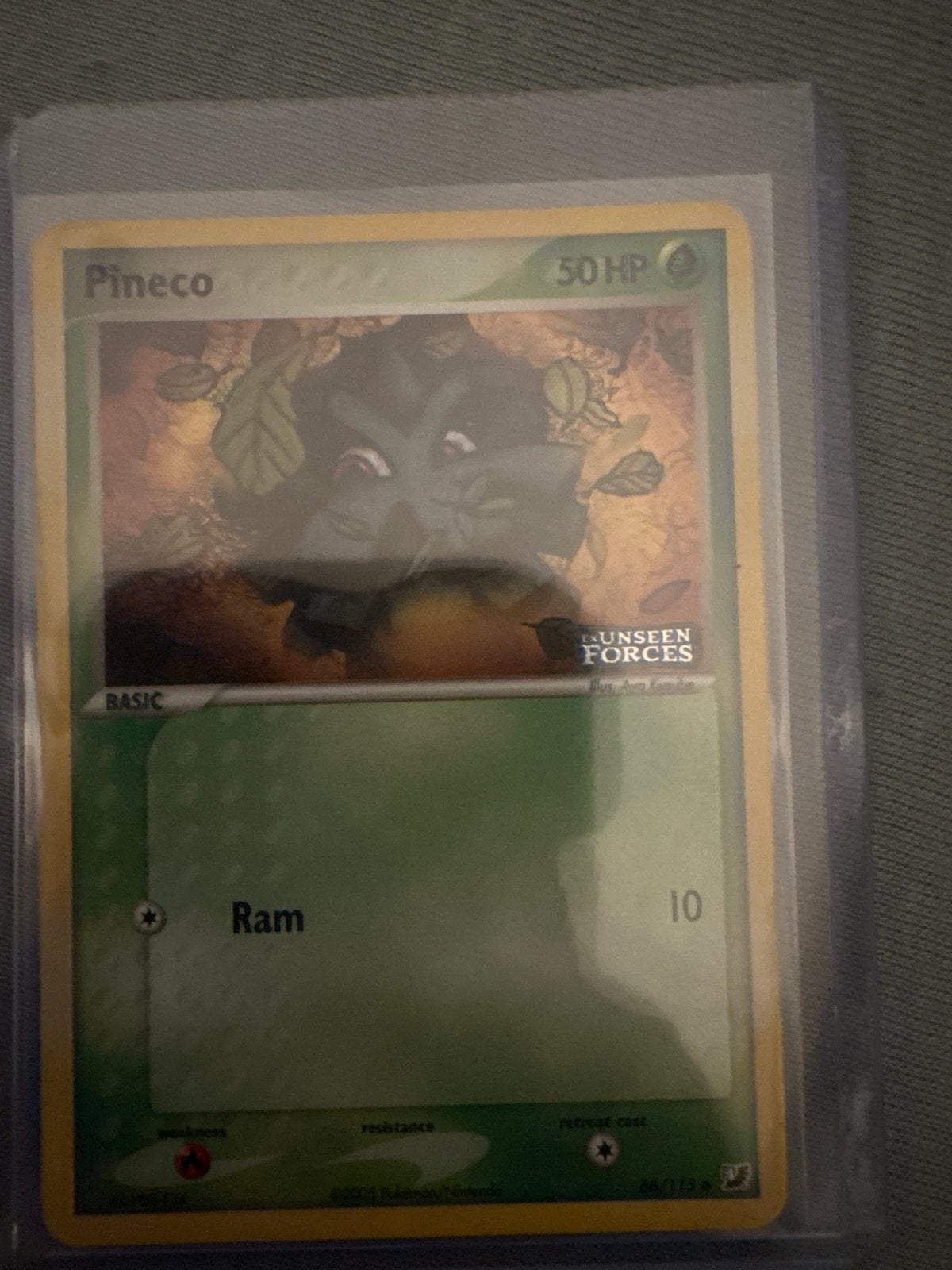 Pineco Pokémon kaart - Unseen Forces 64/115, Ophalen of Verzenden, Zo goed als nieuw, Losse kaart
