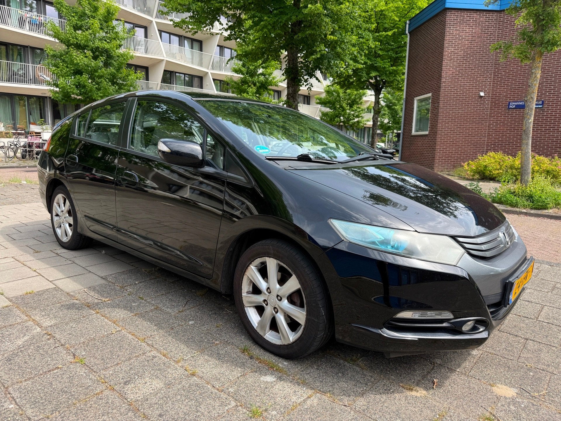 Honda Insight 1.3 Elegance IMA Hybrid Airco Cruise Black Mag, Auto's, Honda, Euro 5, Gebruikt, 4 cilinders, Bluetooth