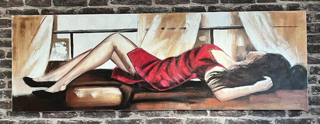 Schilderij "Vrouw", Ophalen, 50 tot 75 cm, 125 cm of meer, Zo goed als nieuw