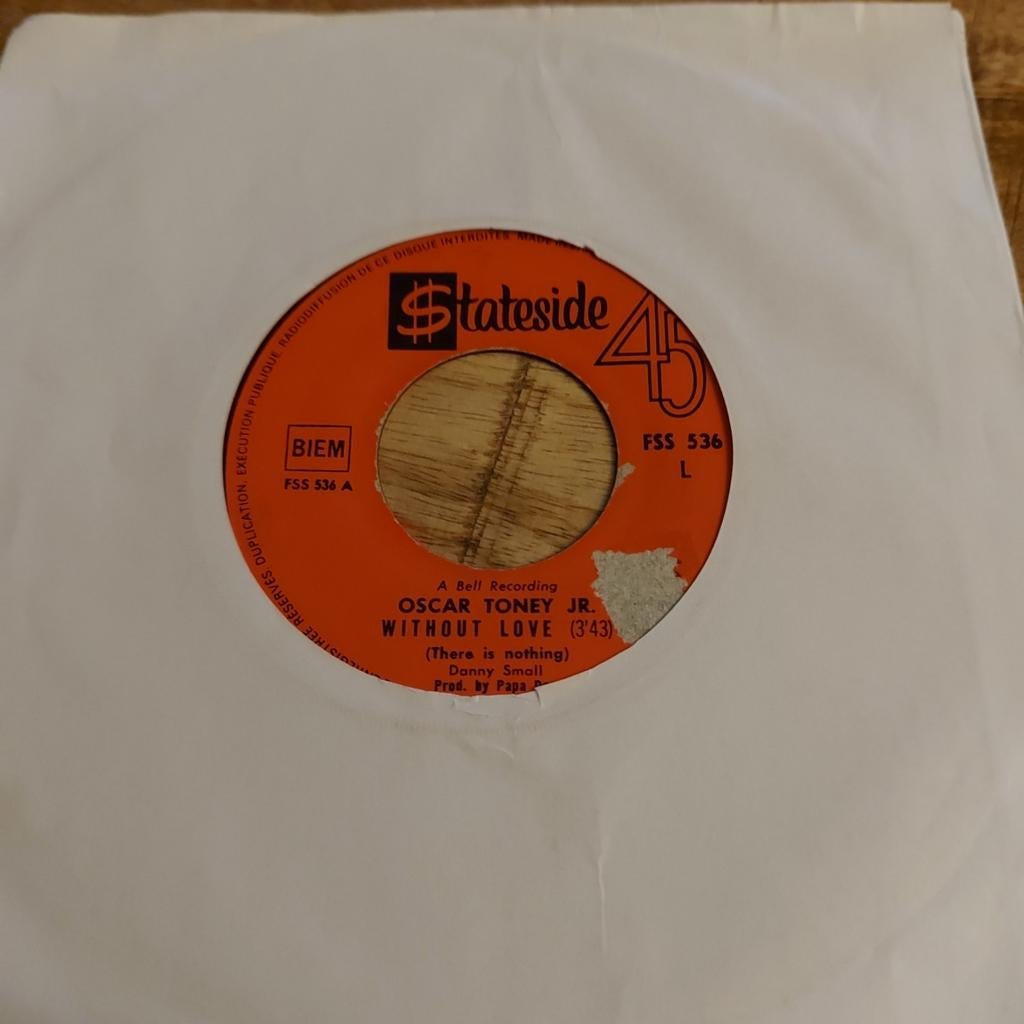 Oscar tony jr. / without love, Ophalen of Verzenden, Gebruikt, Nederlandstalig, EP