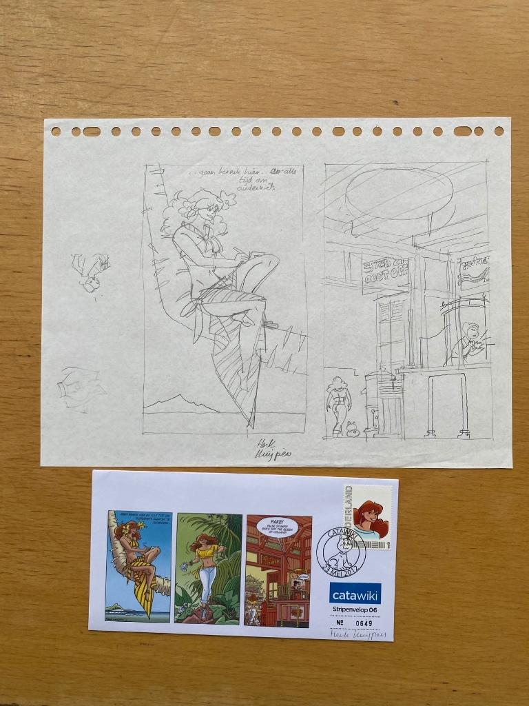 Franka Catawiki Stripenvelop+originele schets Henk Kuijpers, Eén stripboek, Ophalen of Verzenden, Nieuw, Henk Kuijpers