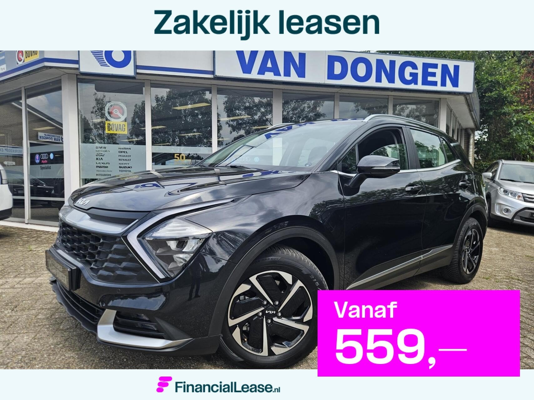 Kia Sportage 1.6 T-GDi MHEV DynamicLine | Automaat | 2023 /, Gebruikt, Zwart, 4 cilinders, 1650 kg