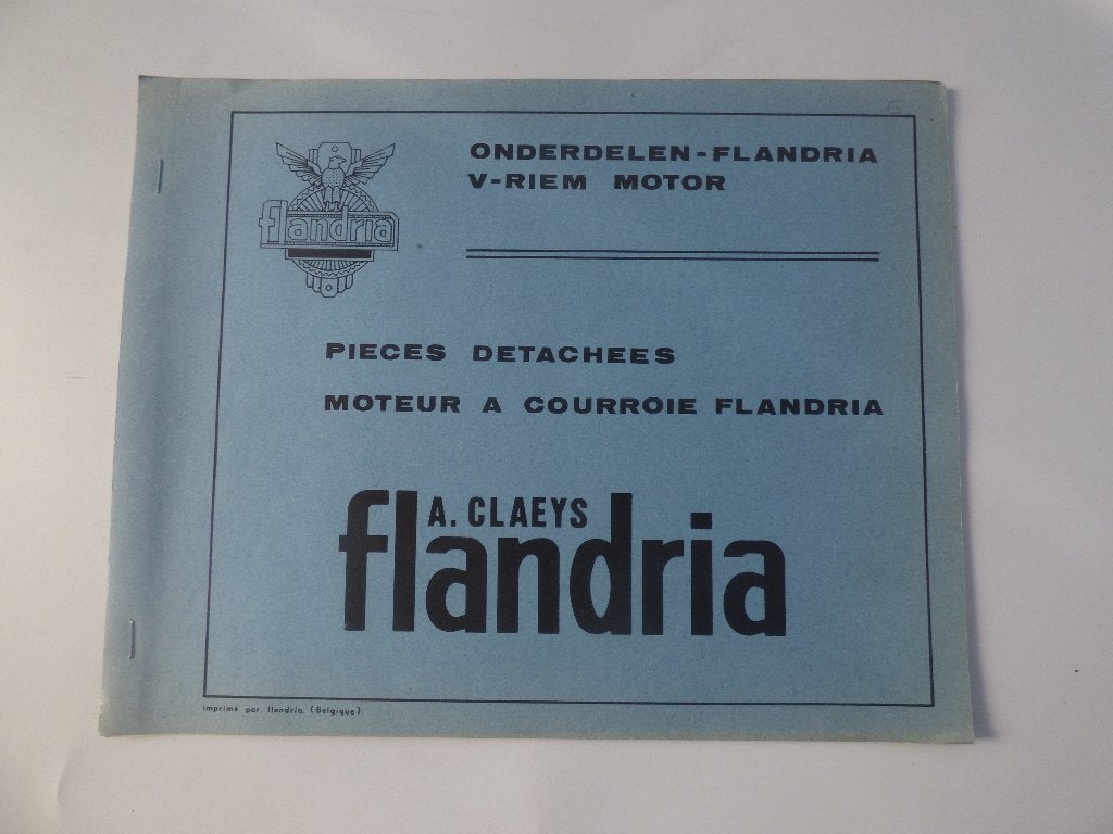 FLANDRIA ONDERDELENLIJST V-RIEM MOTOR, Ophalen of Verzenden, Gebruikt