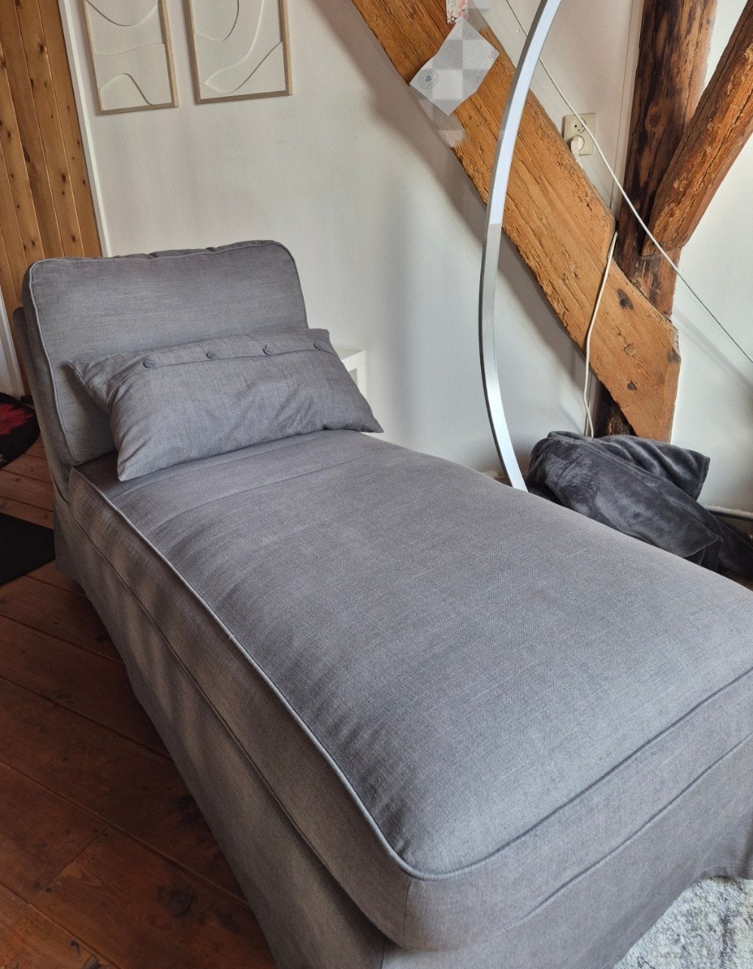 Ikea Ektorp Chaise longue - Antraciet, Ophalen, Eenpersoons, Zo goed als nieuw, Minder dan 150 cm
