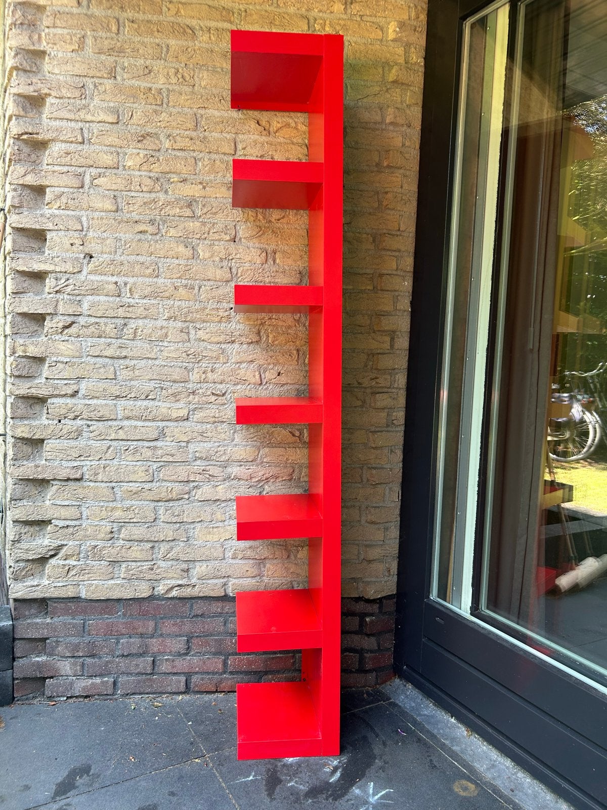 Rood wandrek/boekenrek - 190x28x30cm, Ophalen, Minder dan 50 cm, Gebruikt, 150 tot 200 cm