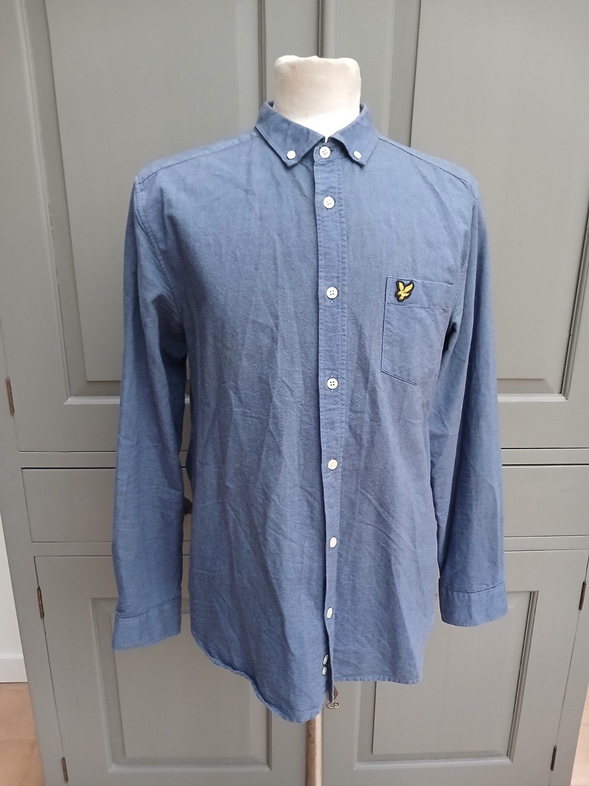 Lyle & Scott maat L, Blauw, Zo goed als nieuw, Lyle & Scott, Halswijdte 39/40 (M)