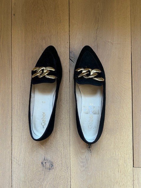 Gabor zwarte loafers met gouden schakel, Kleding | Dames, Schoenen, Ophalen, Gabor, Zo goed als nieuw, Instappers