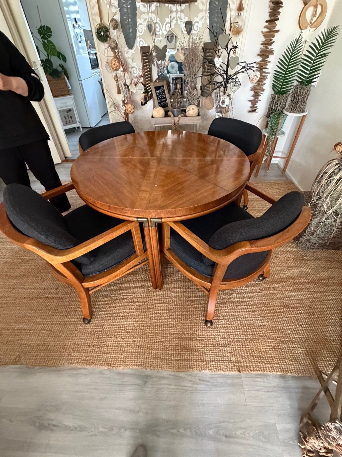 Eettafel met 4 stoel, Ophalen, Gebruikt, 4 tot 6 stoelen