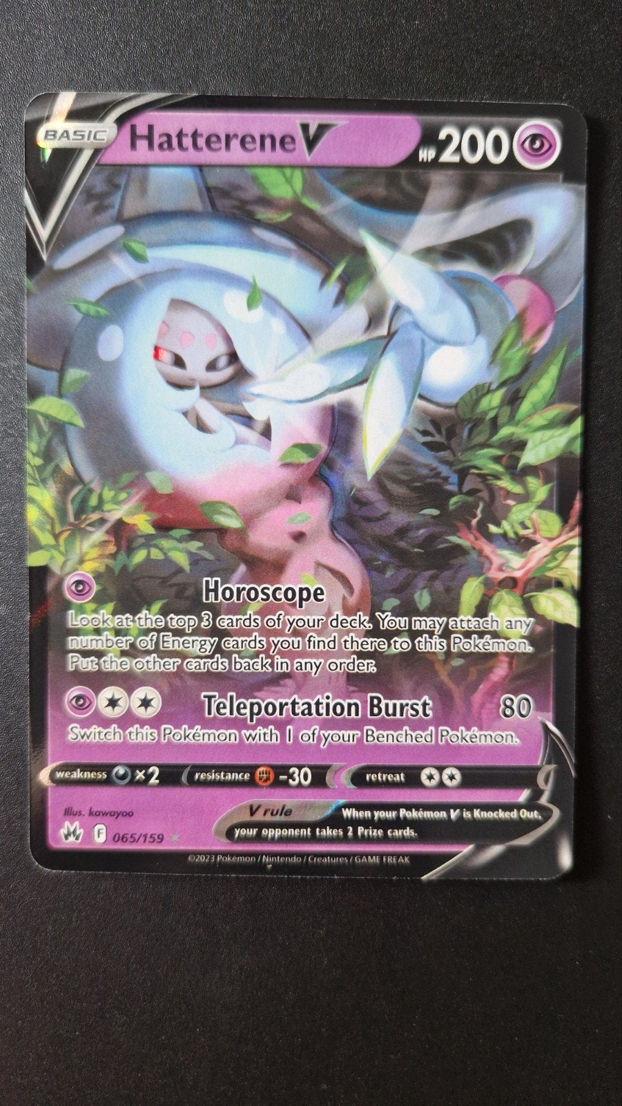 Hatterene V 065/159 Crown Zenith Pokemon, Ophalen of Verzenden, Nieuw, Losse kaart