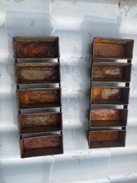 bakvorm bakblik bakkerij vintage, Ophalen, Gebruikt, Metaal
