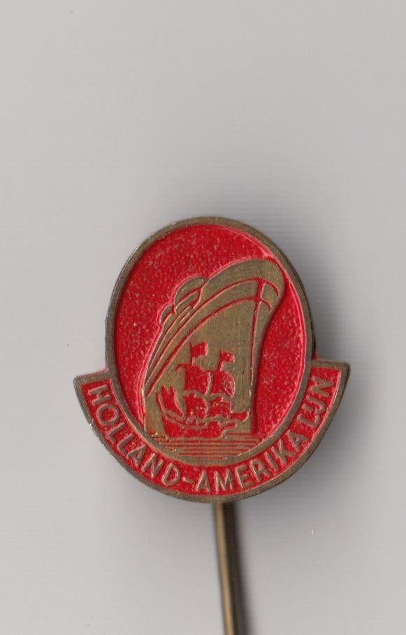 Koperkleurig Holland Amerika Lijn speldje, Verzamelen, Speldjes, Pins en Buttons, Gebruikt, Niet vindbaar, Niet vindbaar, Speldje of Pin
