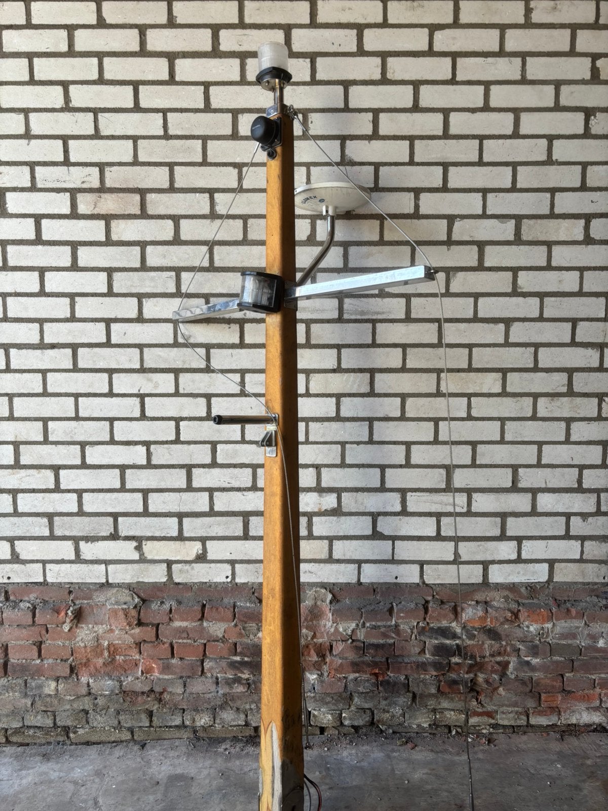 Houten bootmast/siermast compleet met verlichting en antenne, Watersport en Boten, Ophalen, Gebruikt