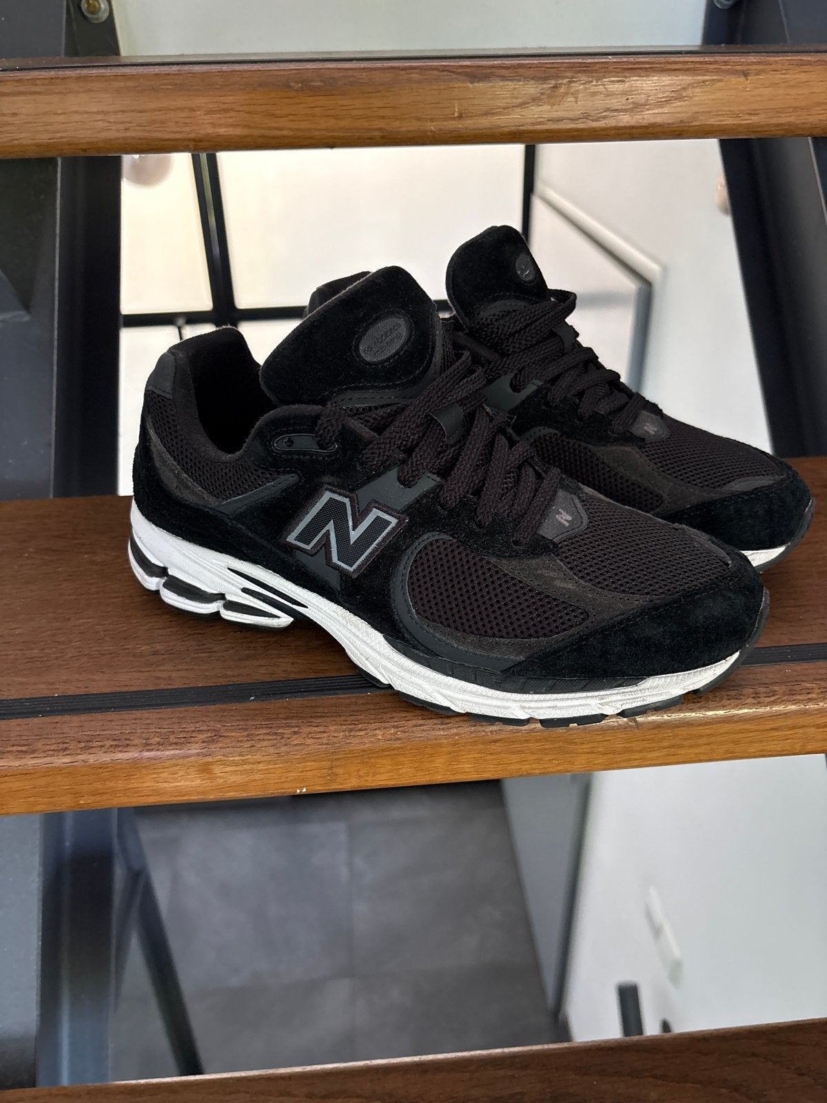 New Balance 2002R Zwarte Sneakers, Ophalen of Verzenden, Gedragen, Zwart, Sneakers of Gympen