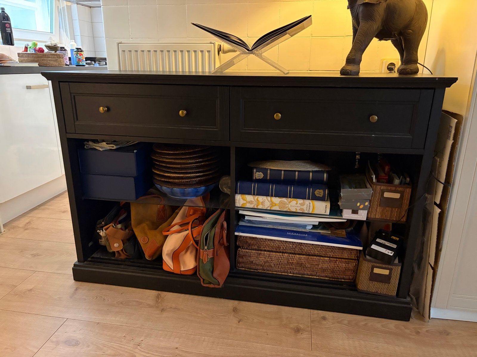 Malsjö IKEA kast met lades en glazen schuifdeuren, Ophalen, Gebruikt, 100 tot 150 cm, Met lade(s)