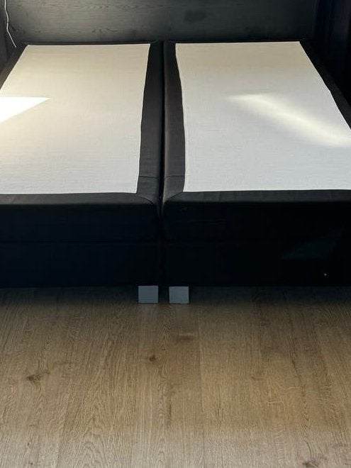 Zwart tweepersoons boxspring izgst, Ophalen, Zwart, Tweepersoons, Zo goed als nieuw