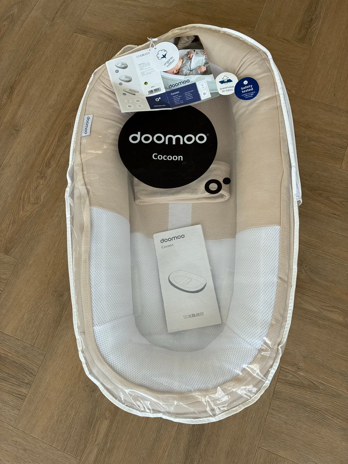 Doomoo Cocoon - Baby nestje in beige, Kinderen en Baby's, Babywiegjes en Ledikanten, Ophalen of Verzenden, Zo goed als nieuw, Overige typen