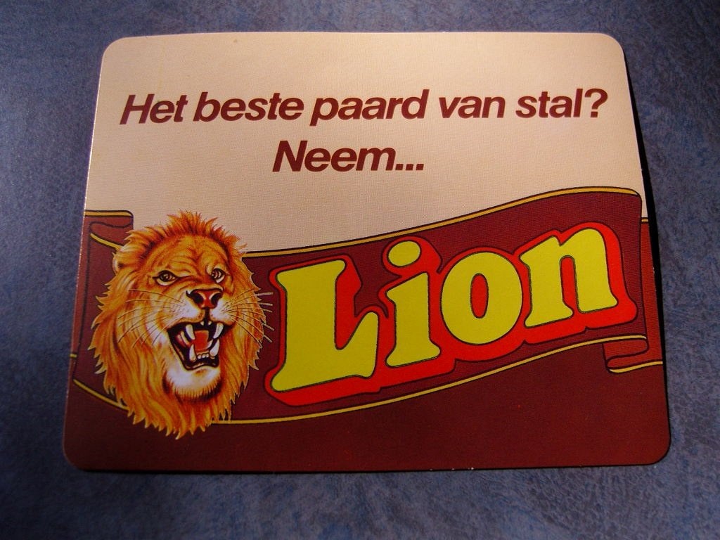 sticker het beste paard van stal? neem... LION chocola reep*, Verzamelen, Ophalen, Zo goed als nieuw