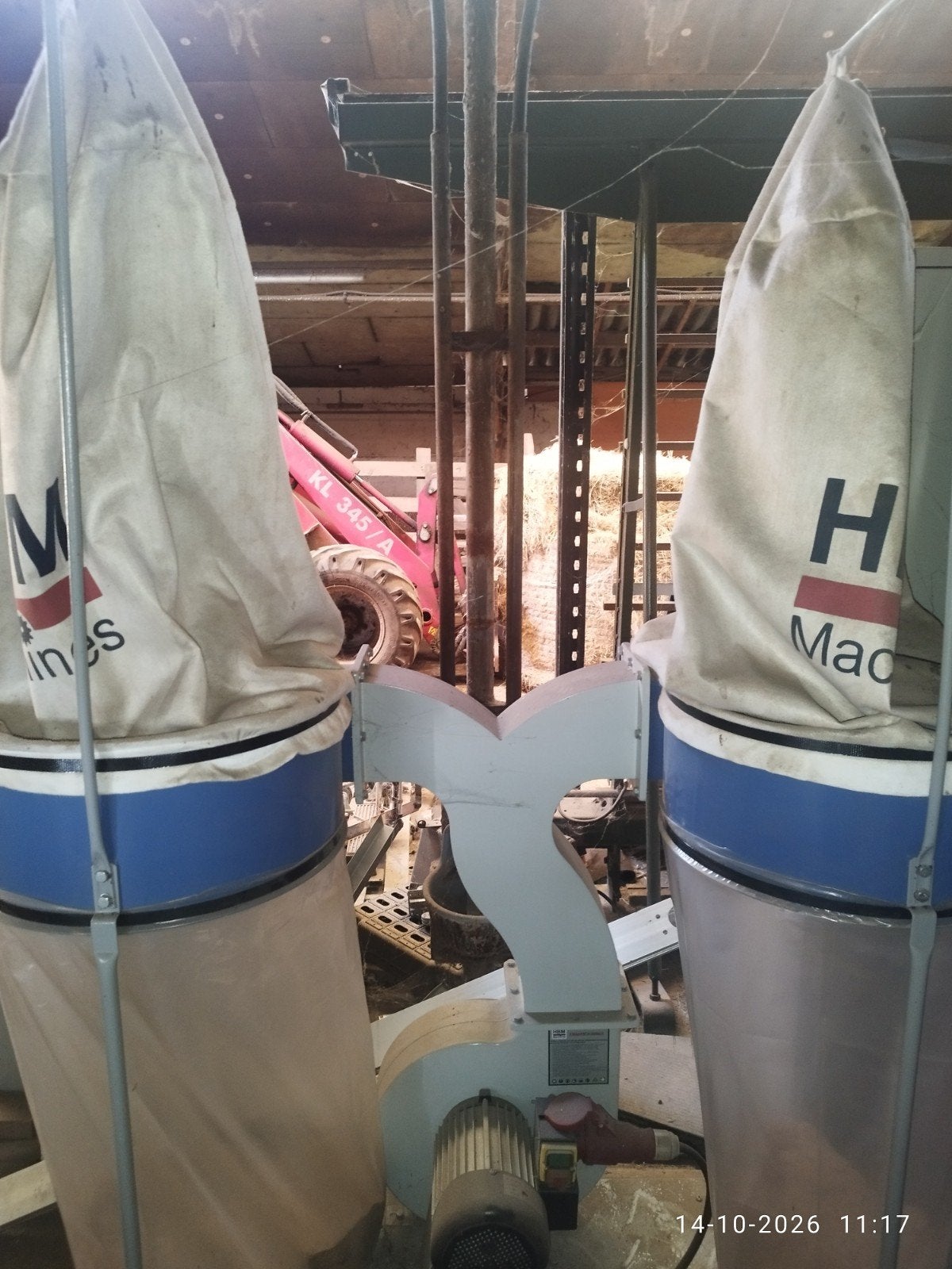 HBM Dubbele Stofafzuiging op Krachtstroom, Verrijdbaar, Ophalen