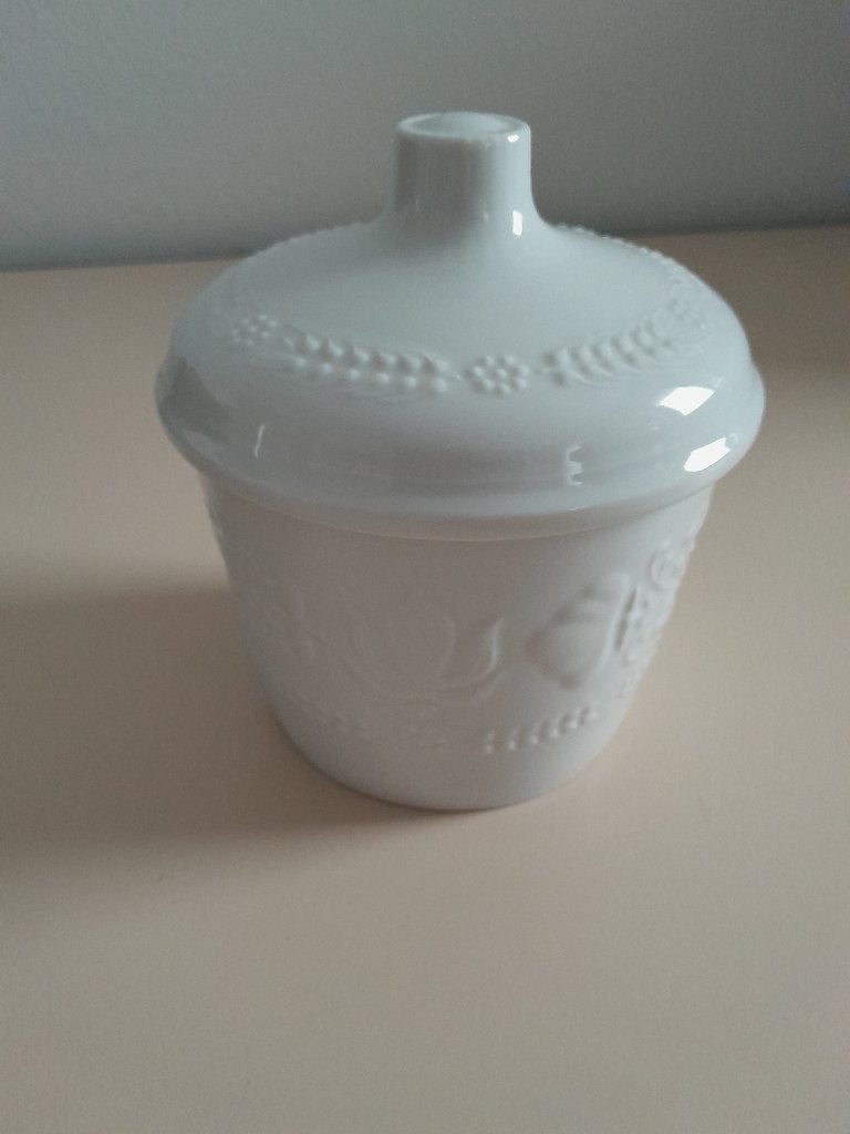 Witte voorraadpot Seltmann Weiden, Bavaria met deksel., Overige merken, Ophalen of Verzenden, Zo goed als nieuw, Kom(men)