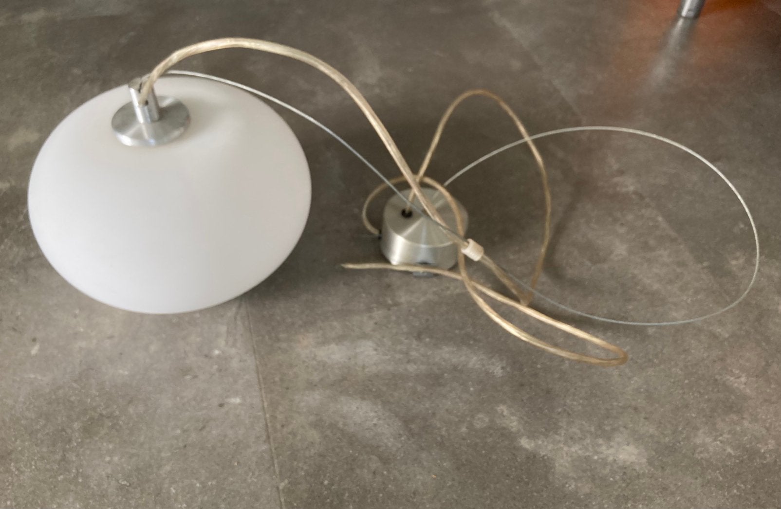 Stijlvolle plafondlamp, wit mat glas., Ophalen, Gebruikt, Wit, Glas
