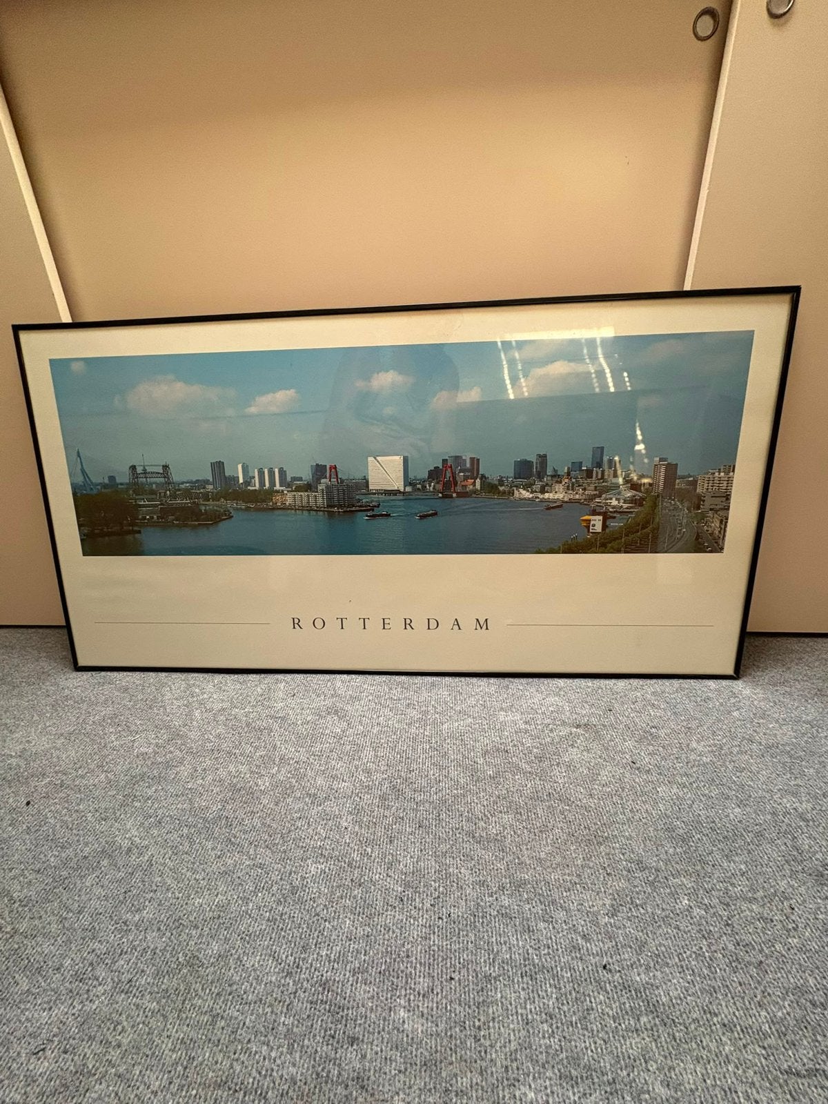 Ingelijste panoramafoto Rotterdam wanddecoratie zwarte lijst, Ophalen, Realistisch, Stads- / dorpsgezicht