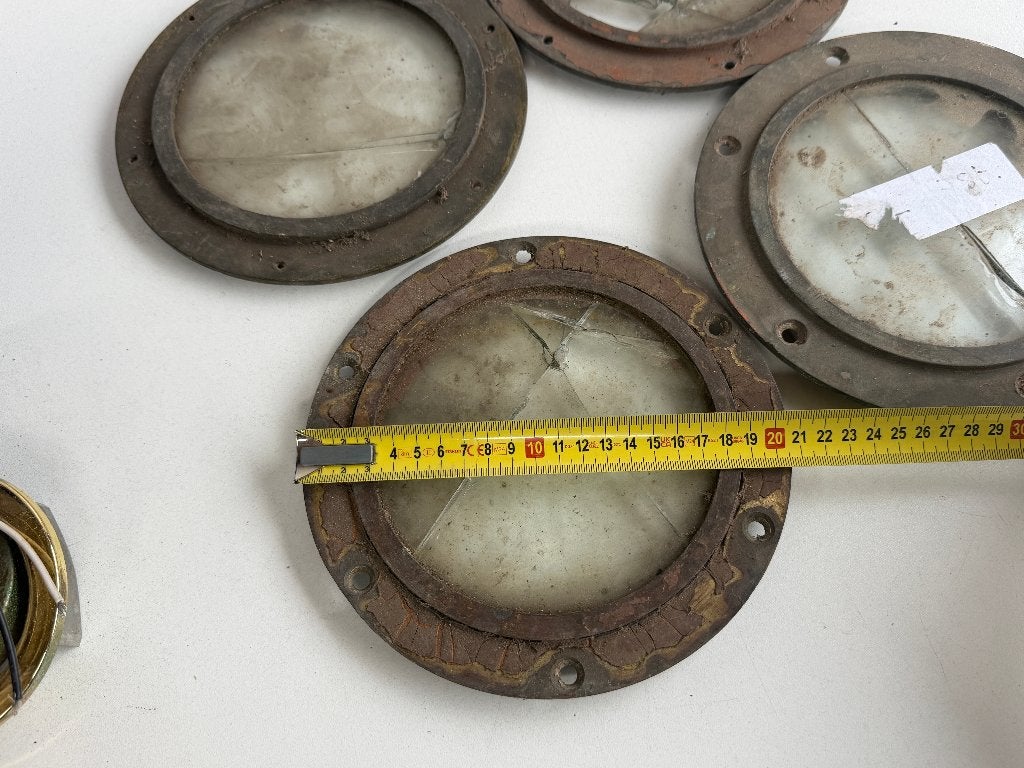 4 x Bronzen / messing lichtrand / patrijspoort 21 cm, Watersport en Boten, Ophalen of Verzenden, Gebruikt, Lijn of Blok