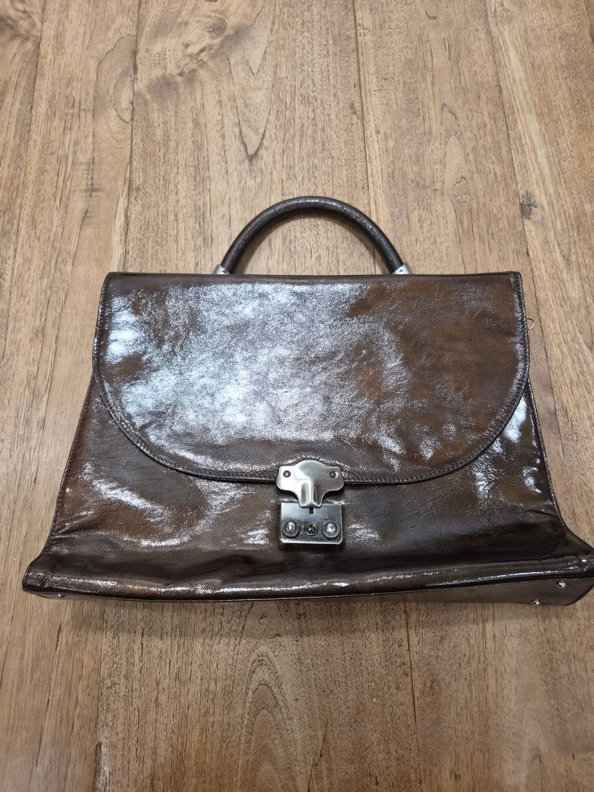 Picard aktetas Bruin Leer - Vintage Stijl, Ophalen of Verzenden, Gebruikt, Bruin, Handtas
