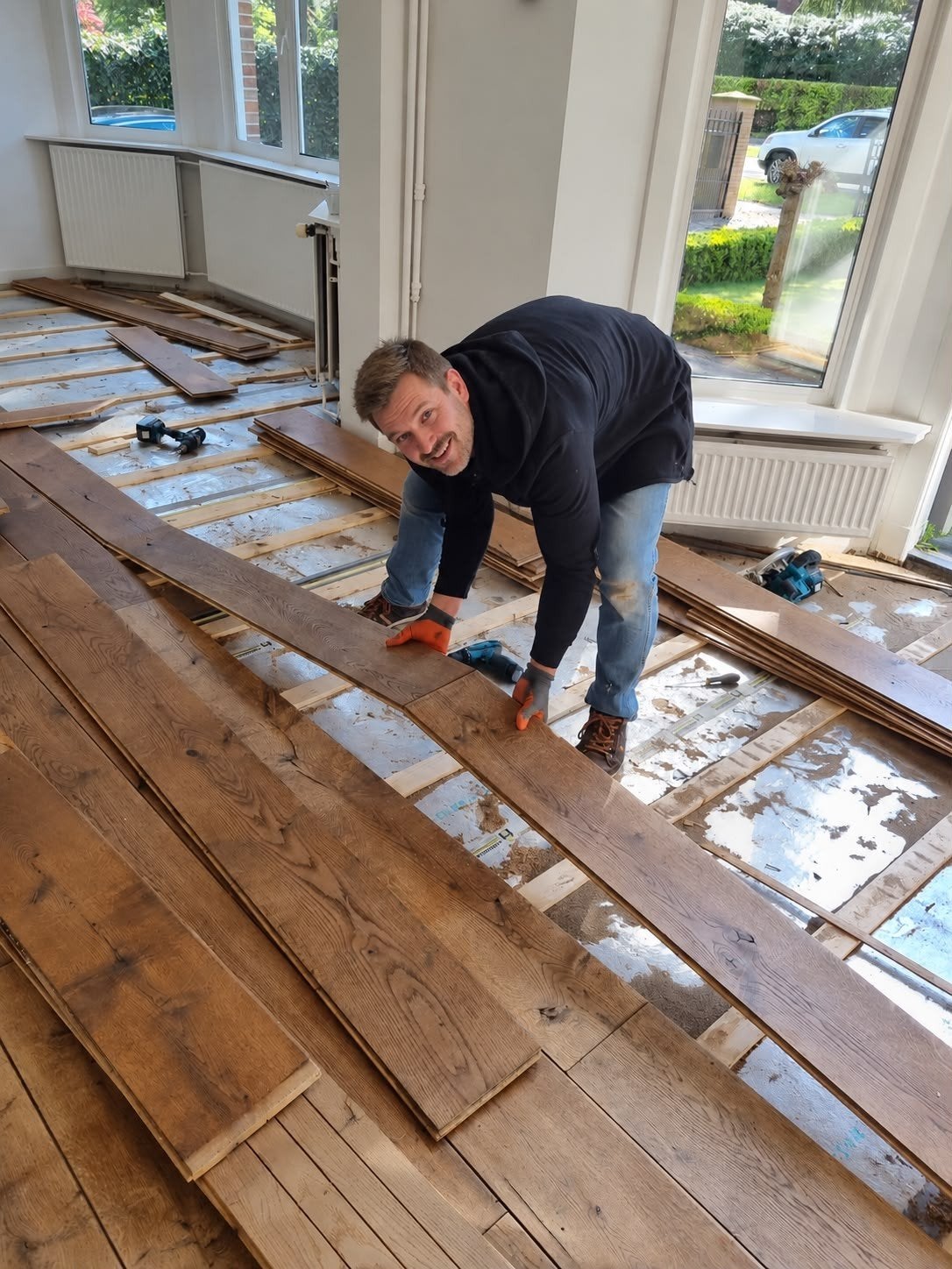 Wij kopen uw oude houten vloer !, Ophalen, Gebruikt, Vloerdelen of -planken, 10 m² of meer