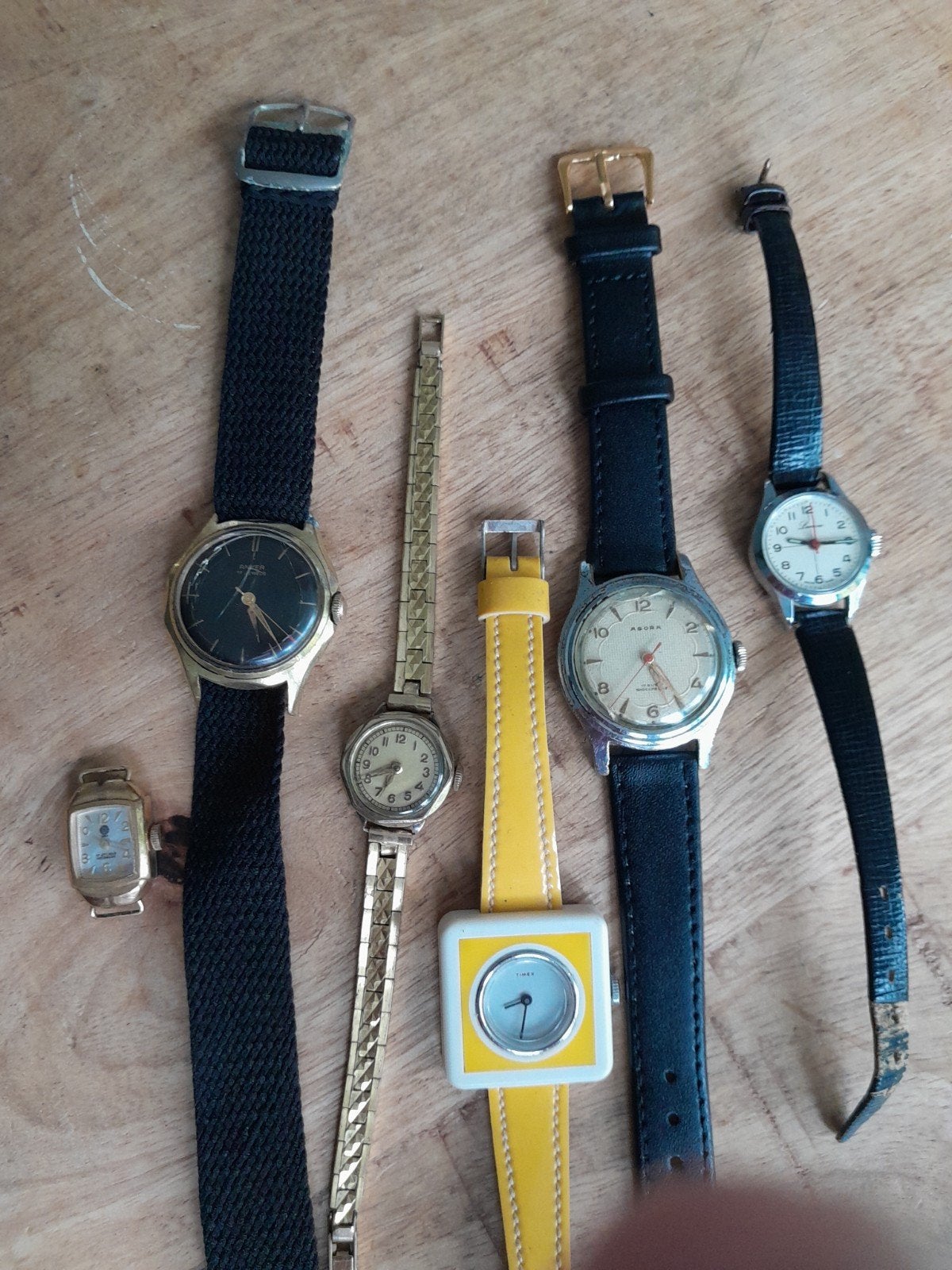 partij vintage horloges Timex Lucerne Ancre Asora Swiss, Ophalen of Verzenden, Overige merken