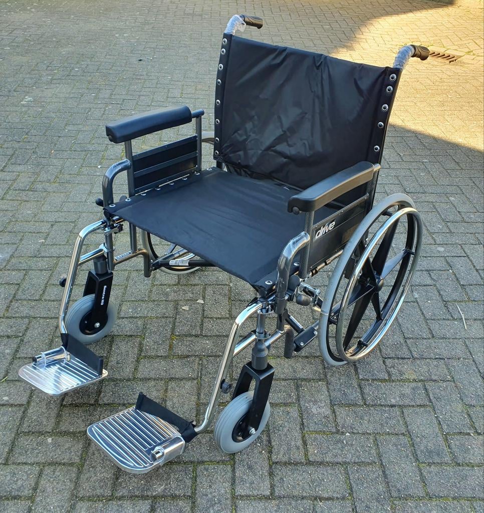 Rolstoel inklapbaar extra breed 65 cm NIEUW, Diversen, Duwrolstoel, Drive XL, Drive XL, Drive XL