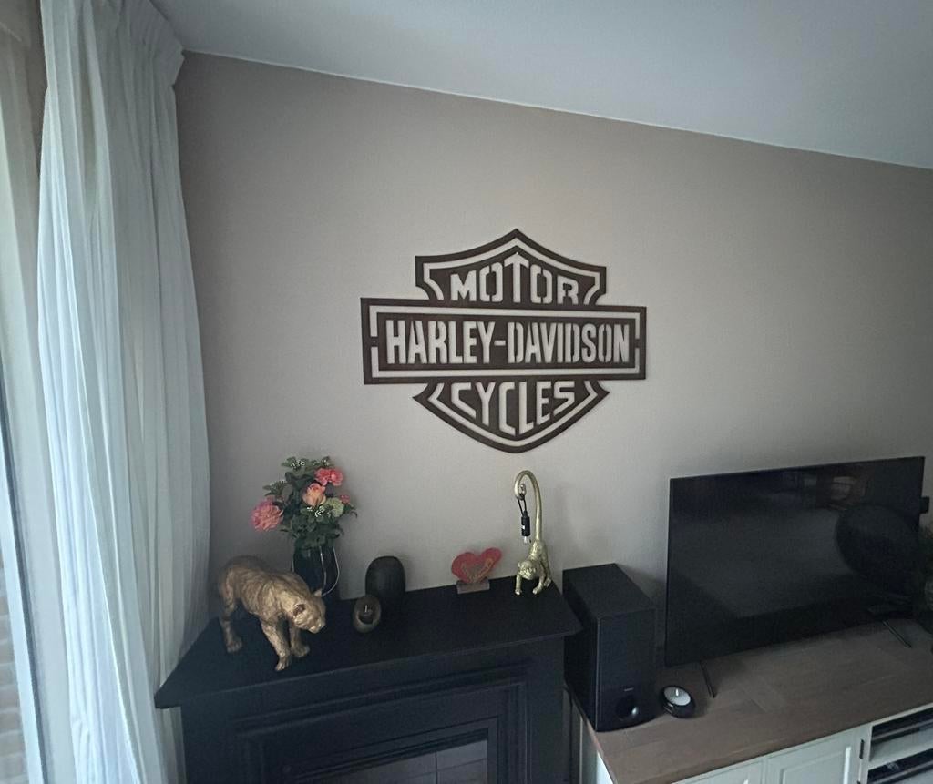 Harley Davidson corten staal wanddecoratie! Mancave, Ophalen, Nieuw, Reclamebord