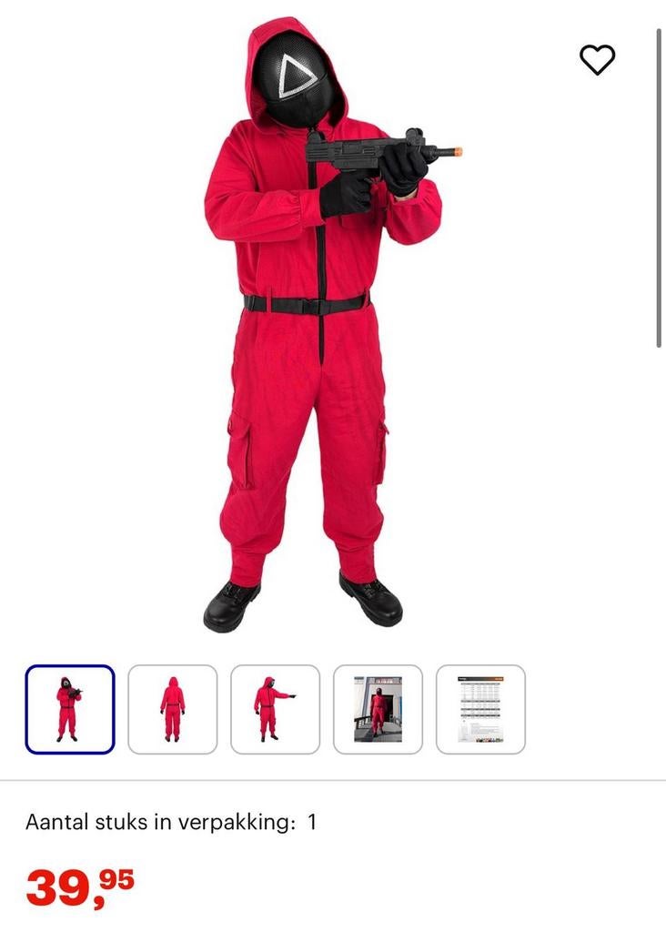 Squid game pakken 3 stuks maat xl compleet nieuw, Kleding | Heren, Carnavalskleding en Feestkleding, Ophalen, Nieuw, Maat 56/58 (XL)