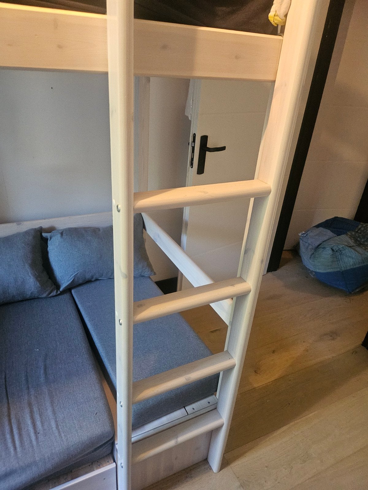 Stapelbed met bank en bureau - ideaal voor kleine kamers, Ophalen, Tweepersoons, 90 cm, Stapelbed