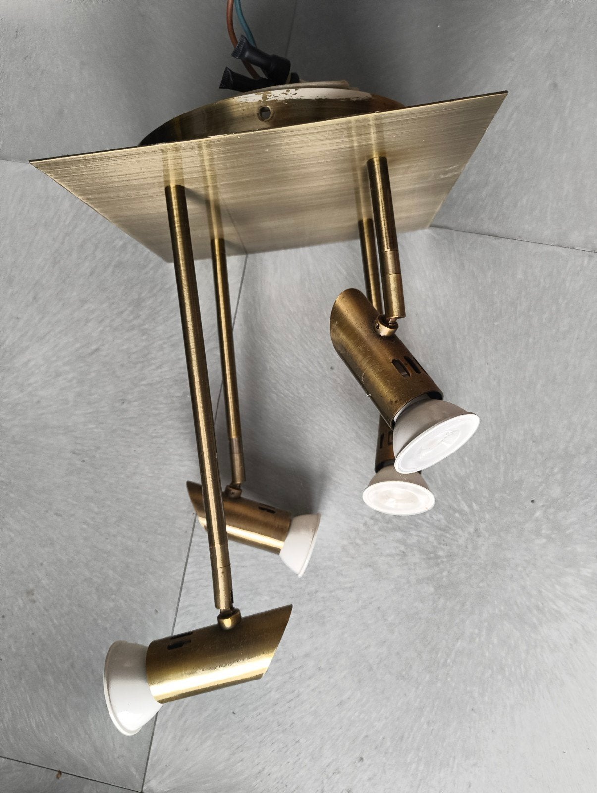 Plafondlamp met 4 verstelbare spotjes - Bronskleurig, Huis en Inrichting, Ophalen of Verzenden, Gebruikt, Modern, Industrieel