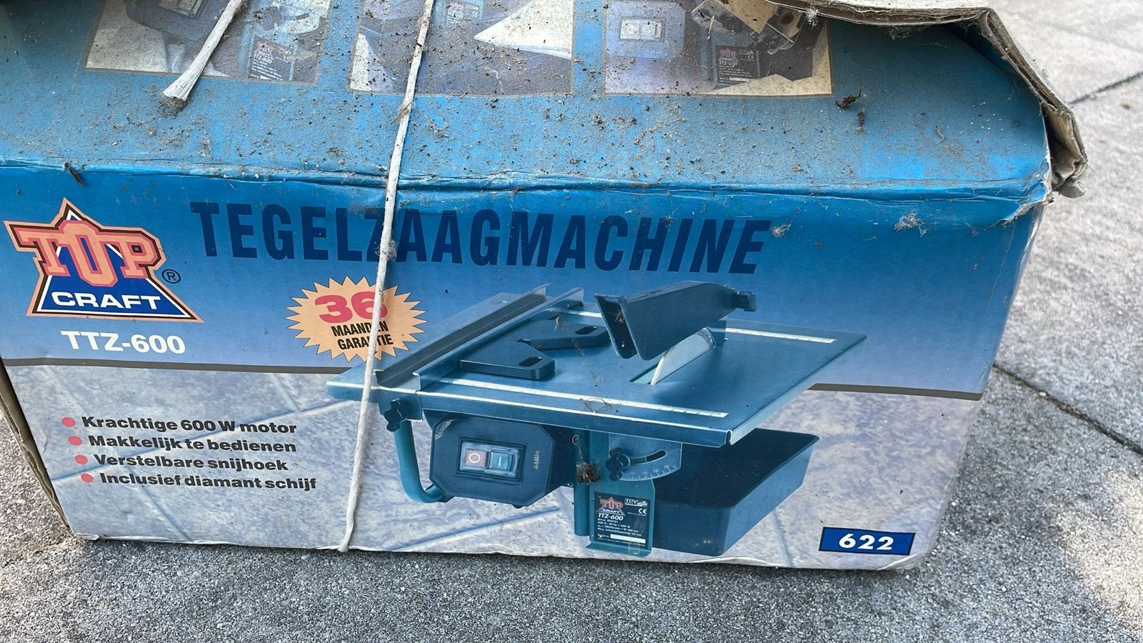 Top Craft TTZ-600 Tegelzaagmachine - 600W Motor, Gebruikt, Overige typen, 600 tot 1200 watt, Ophalen of Verzenden