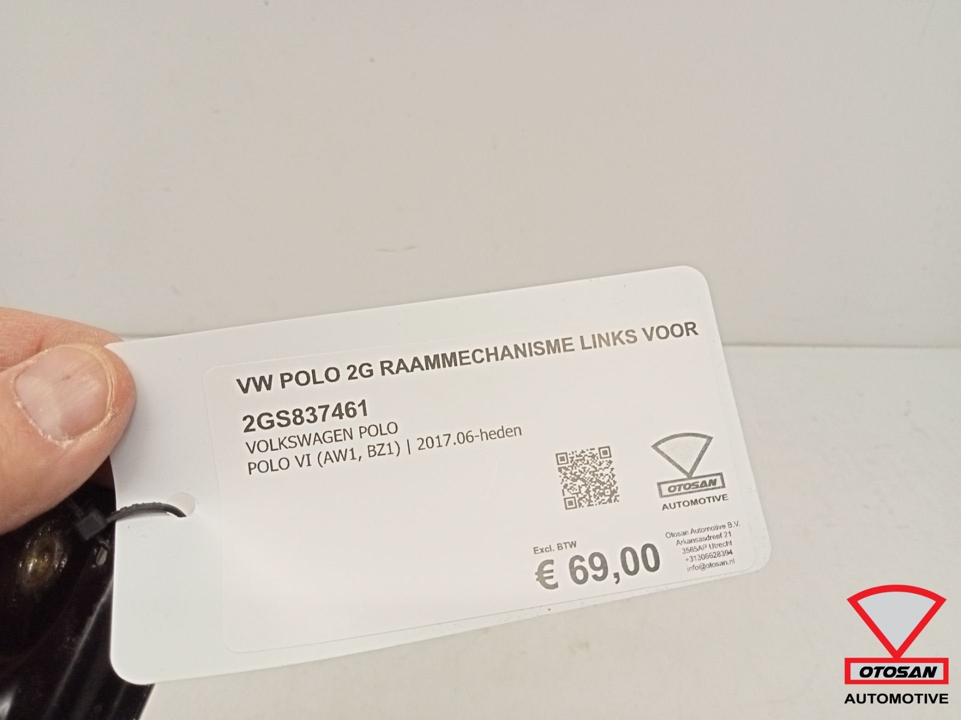 VW Polo 2G 2017+ Raammechanisme Links Voor 2GS837461, Auto-onderdelen, Ruiten en Toebehoren, Gebruikt, Volkswagen, Volkswagen AG