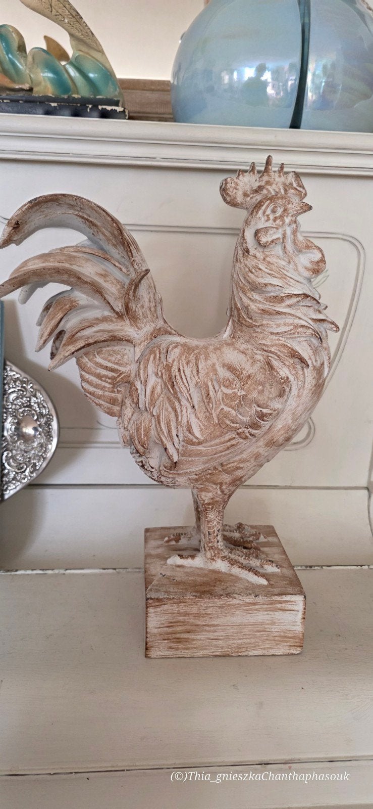 Decoratieve haan beeld - Landelijke stijl, Ophalen, Overige materialen, Wit, Landelijk