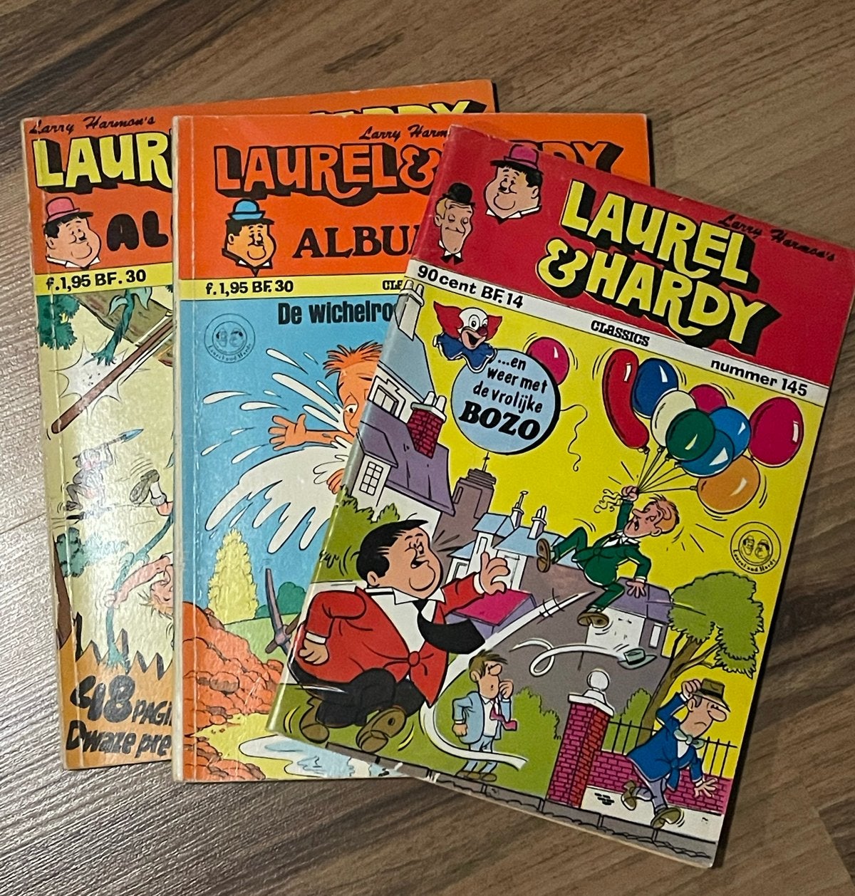 3 Laurel & Hardy stripboeken uit de jaren 70 - Collectors it, Boeken, Meerdere stripboeken, Ophalen of Verzenden, Gelezen