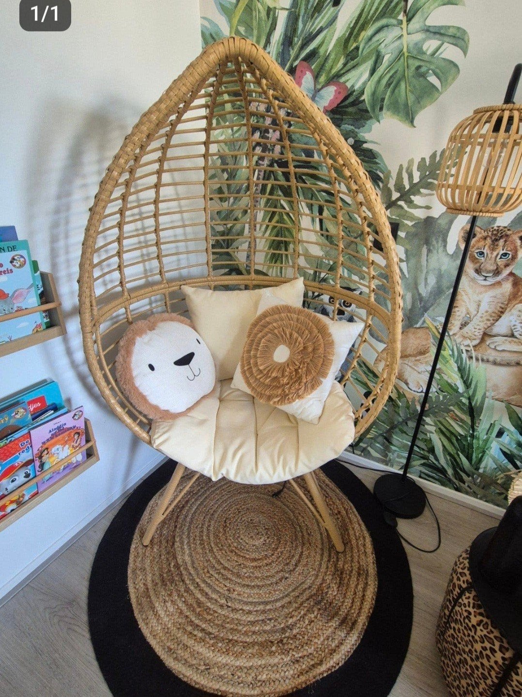 Egg Chair / Ei vormige Stoel / Rotan, Ophalen, Zo goed als nieuw, Kunststof