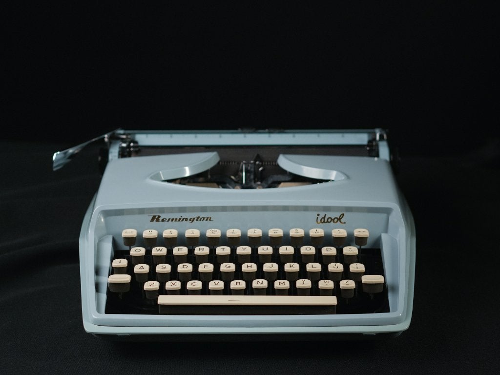 Vintage Remington Idool typemachine – lichtblauw, werkend, Ophalen of Verzenden