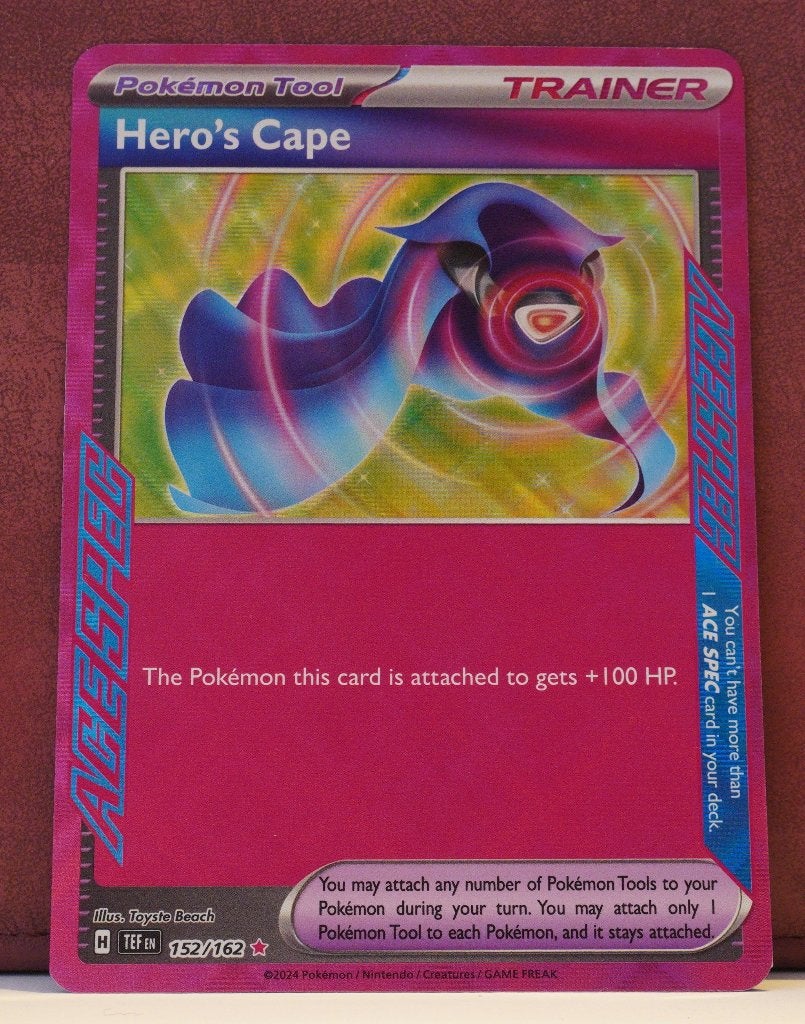 Hero's Cape Holo 152/162 Temperal Forces Pokémon Kaart, Ophalen of Verzenden, Nieuw, Losse kaart