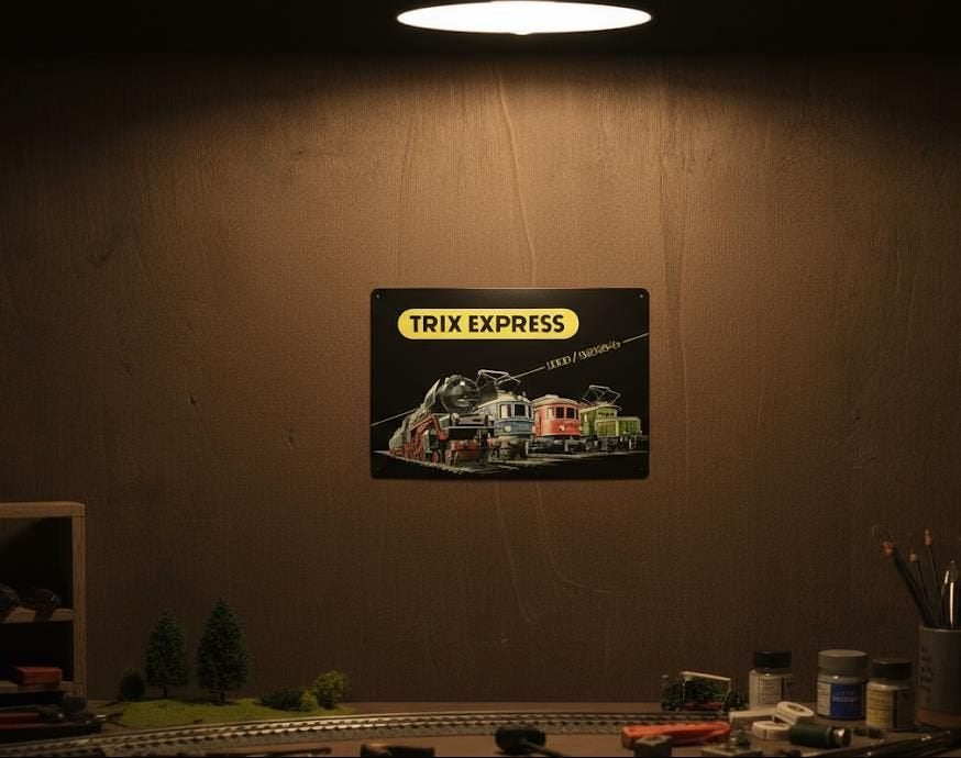 Trix Express || Metalen Modeltrein Wandbord Poster, Wisselstroom, Verzenden, Märklin, Nieuw