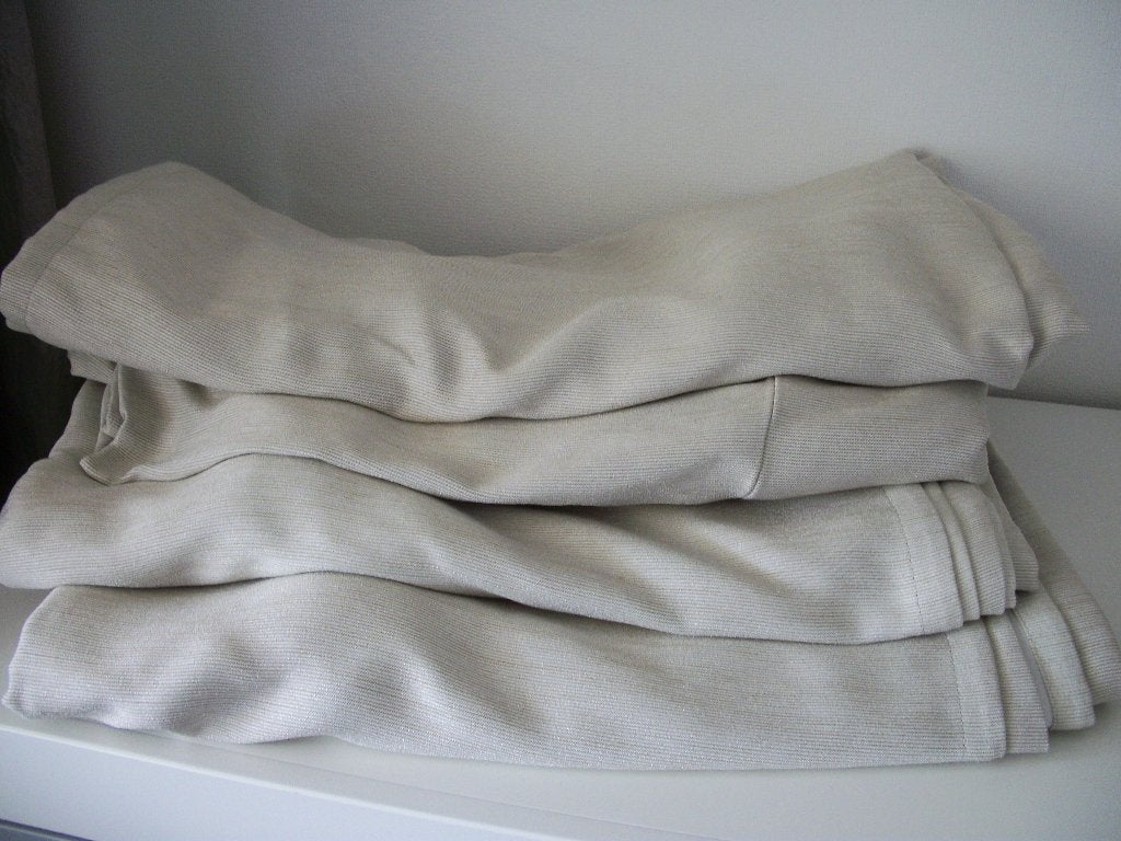 4x Beige Gordijn met Streepje - 204 x 225 hoog - zgan p.stuk, 200 cm, Overige merken, Verduisterend, Beige