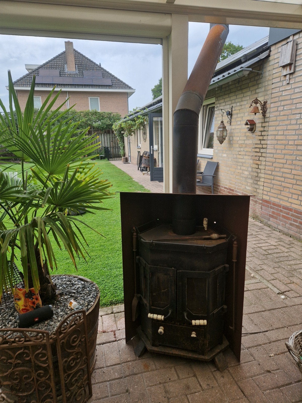 Oude ijzeren buitenhaard, Ophalen, Gebruikt