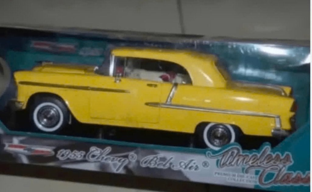 1:18 CHEVROLET BEL AIR 1955 YELLOW MOTORMAX NEW in box WRH, Hobby en Vrije tijd, Verzenden, Nieuw, Auto, Motormax