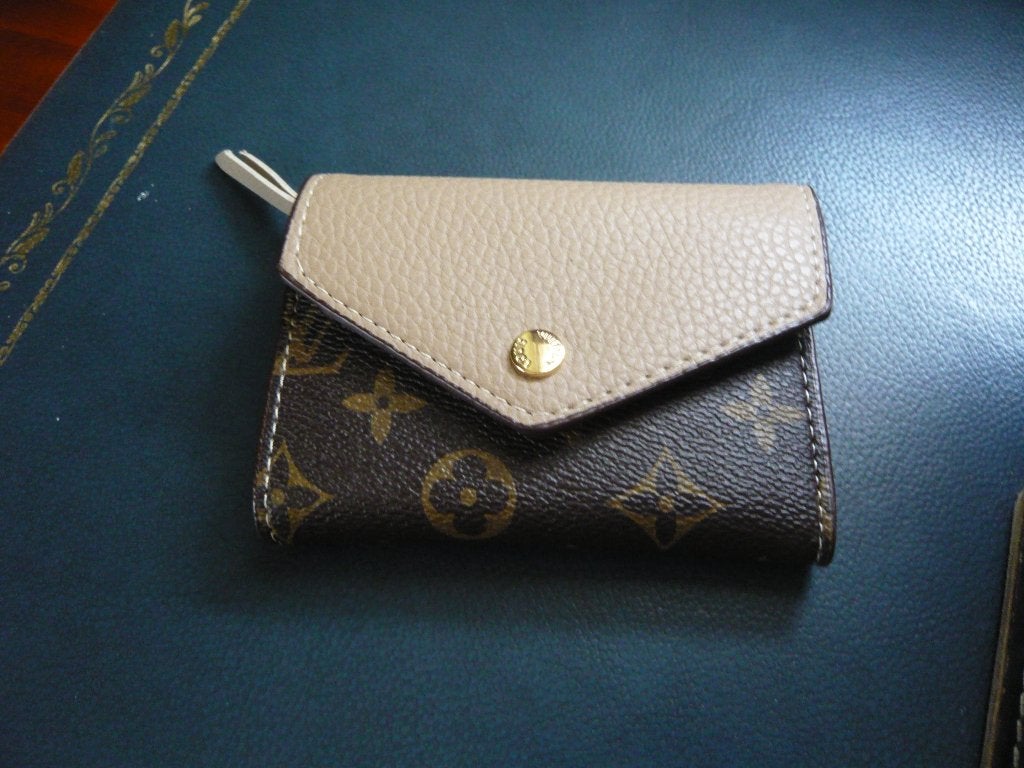 Trendy portemonnee bruin met beige 12x9cm nieuw, Ophalen of Verzenden, Nieuw, Bruin, Met knipsluiting