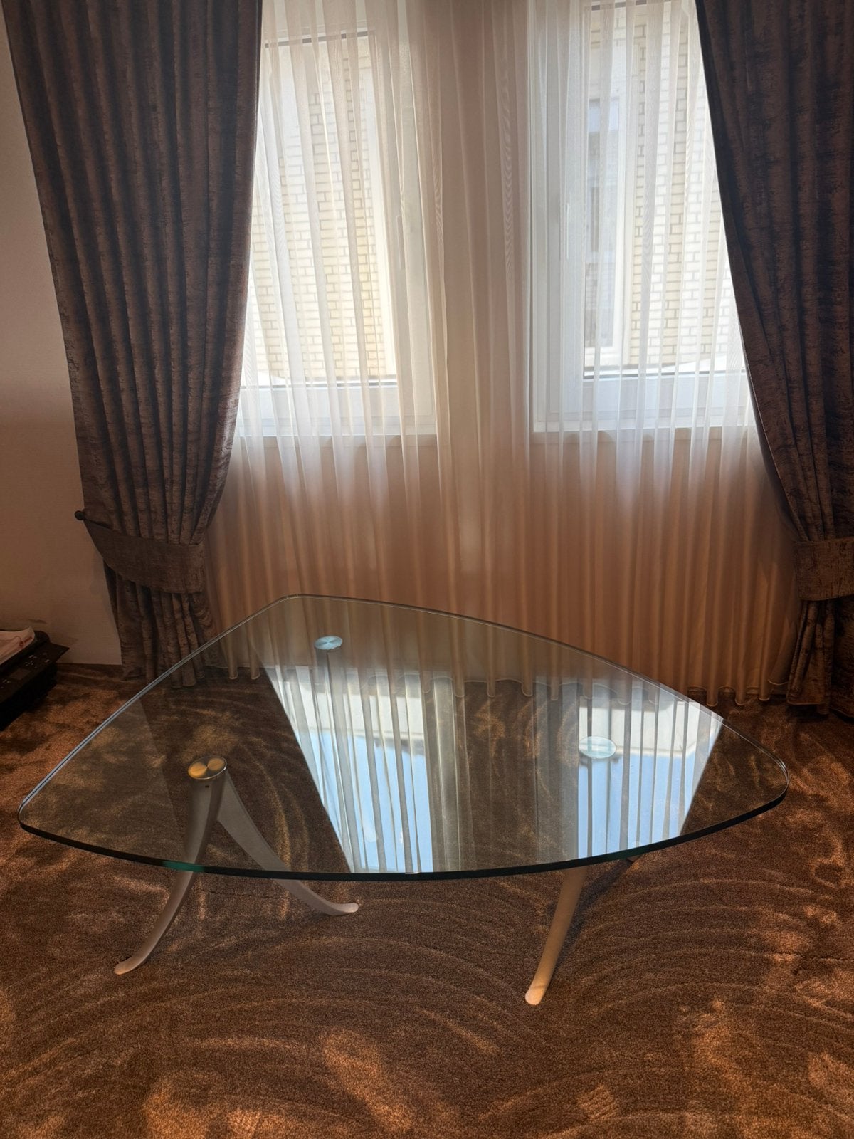 Rolf Benz salon tafel, Ophalen, 100 tot 150 cm, 50 tot 100 cm, Glas