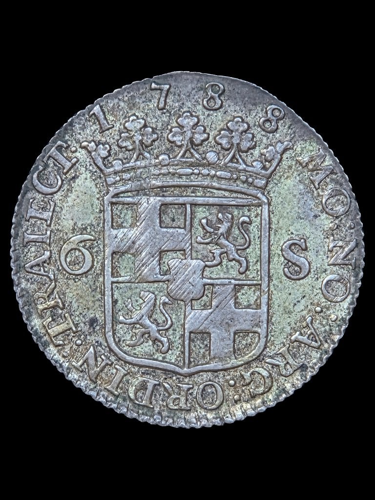Scheepjesschelling 1788 Utrecht / 2320 Oplage! / Zeldaam!, Vóór koninkrijk, Zilver, Losse munt, Overige waardes